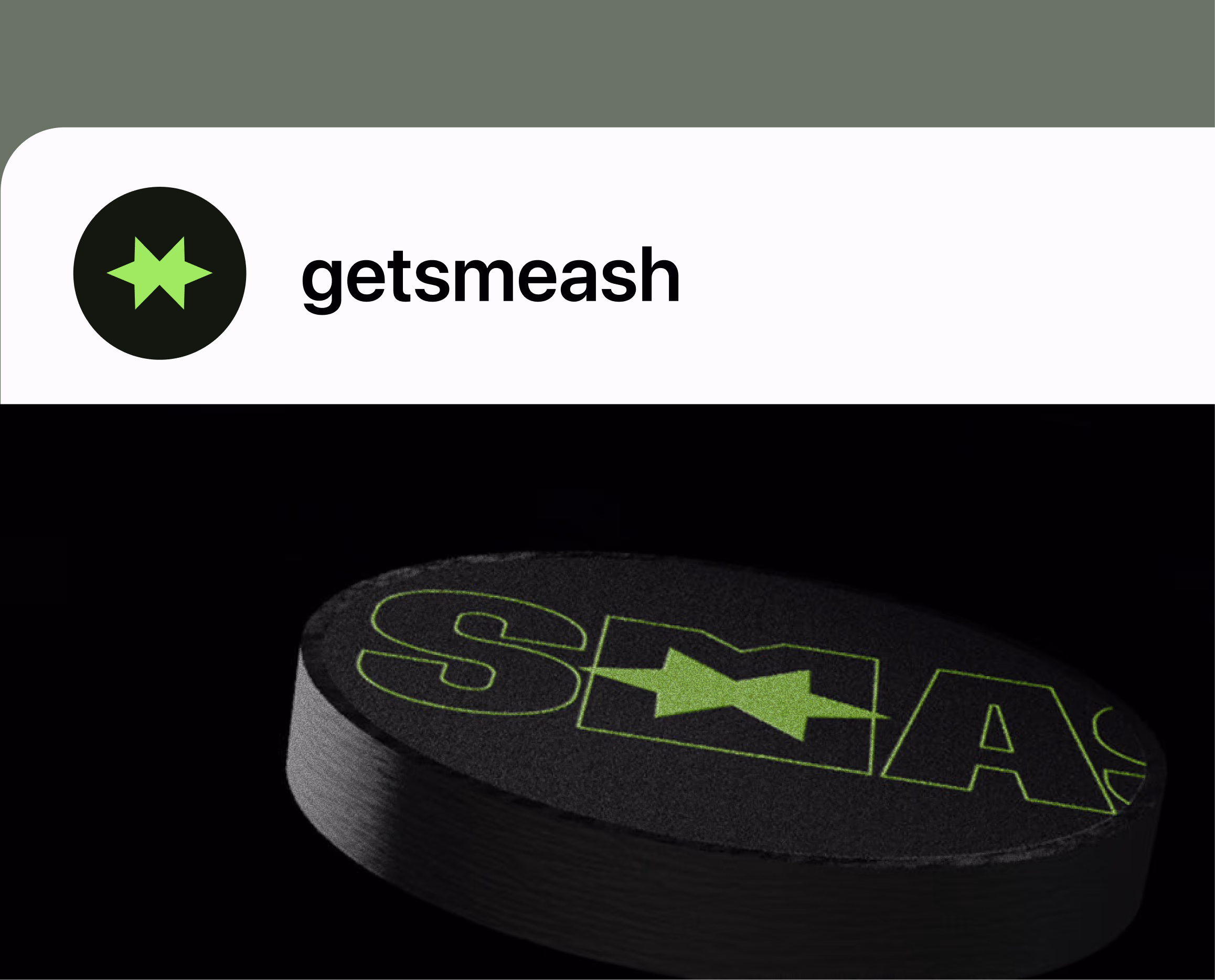 Smeash Instagram profile header, getsmeash with star avatar, above an outlined wordmark on the tin lid