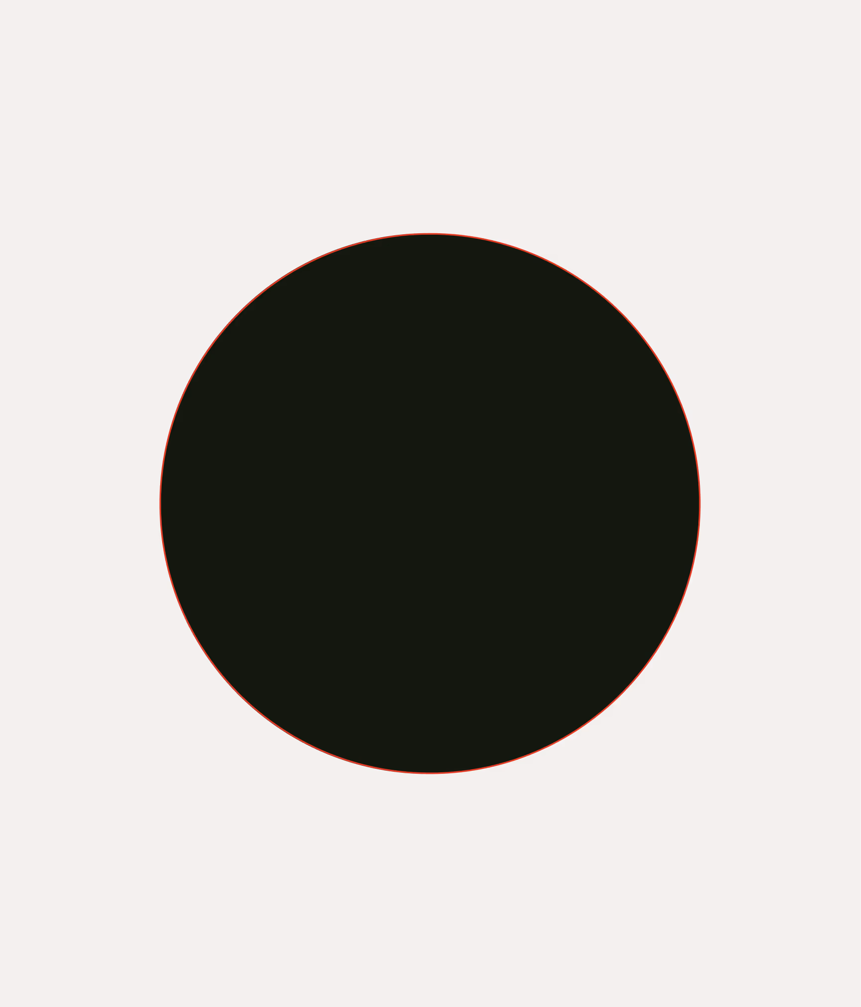 Plain black circle on an off-white background, blank side of the Smeash sticker